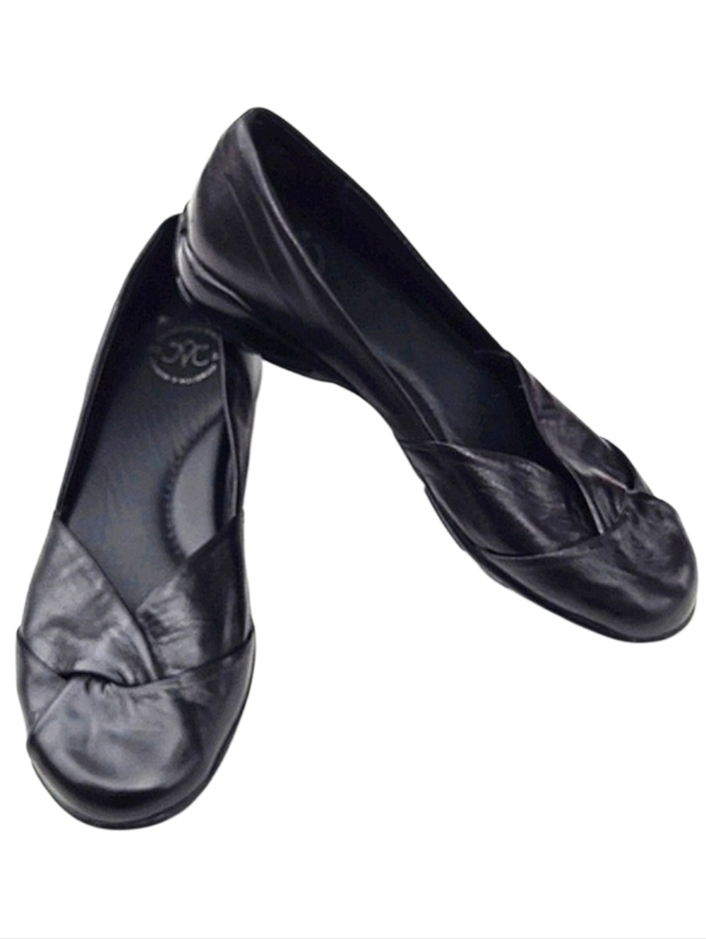 Johnston & Murphy Slip On Leather Loafers Weaved Closed Toe & Heel Arch Support